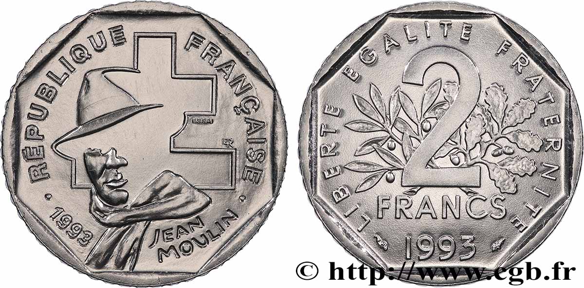 Essai de 2 francs Jean Moulin 1993  F.273/1 SPL 
