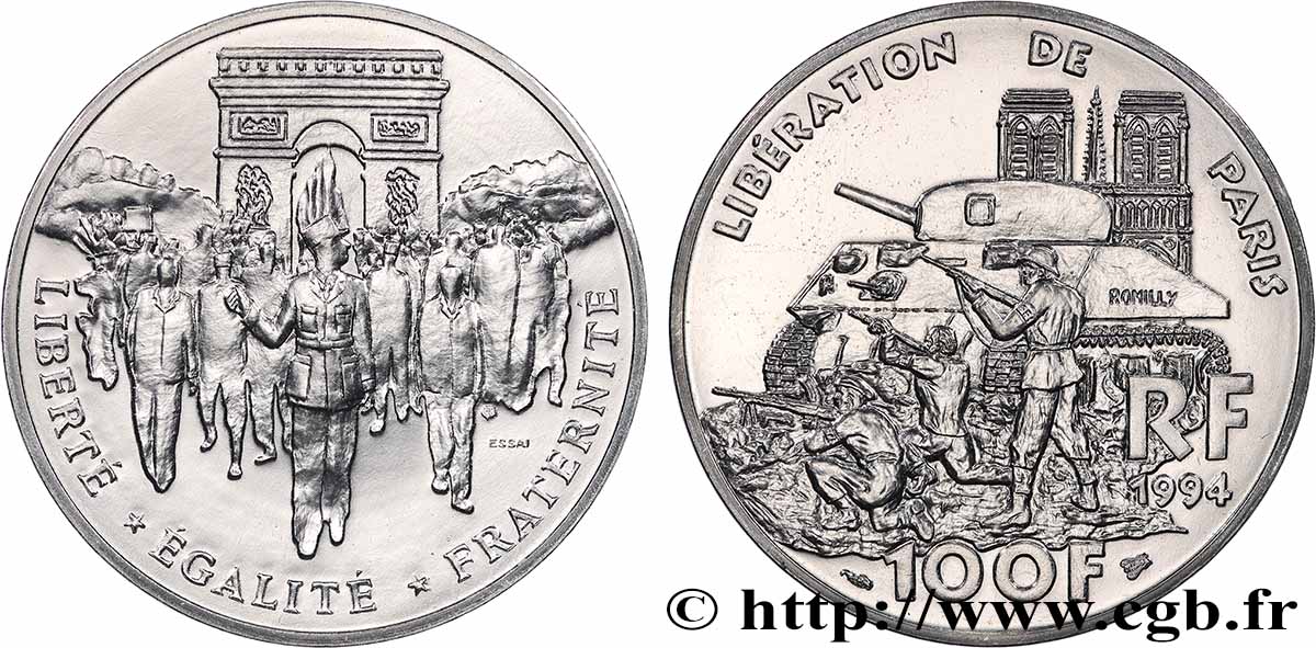 Essai de 100 francs Libération de Paris 1994 Pessac F.462/1 SPL 