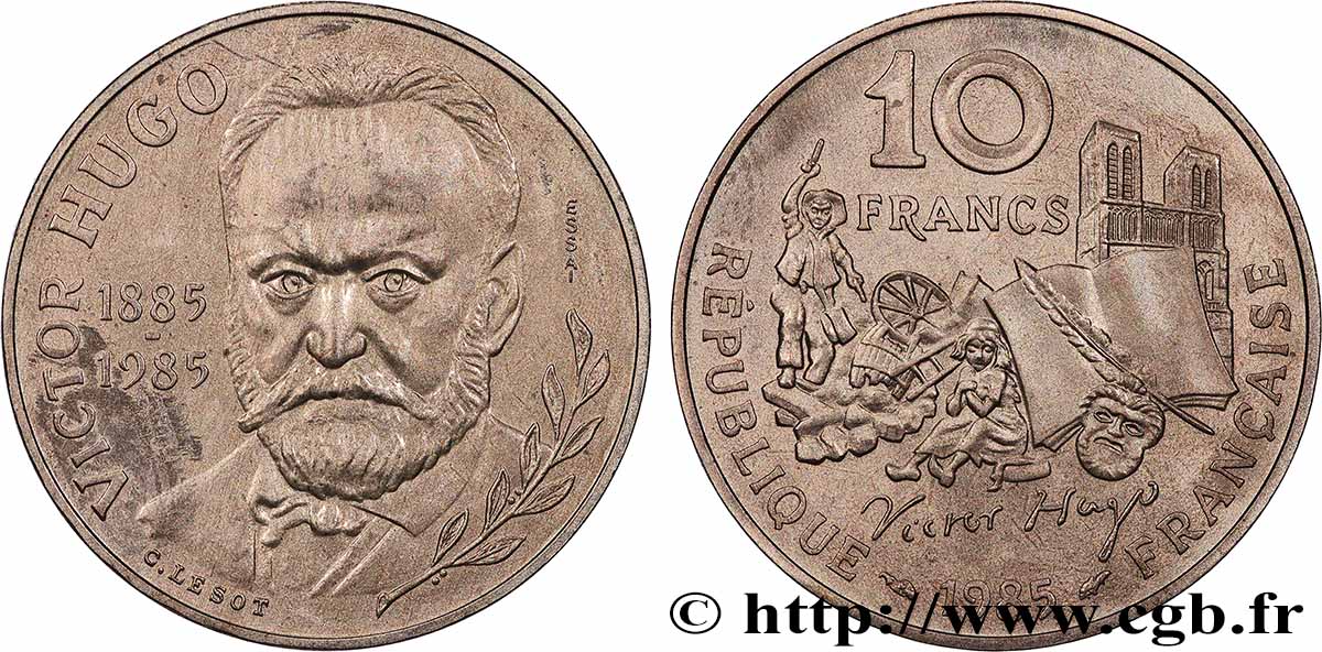 Essai de 10 francs Victor Hugo, tranche A 1985 Pessac F.370/1 SUP+ 