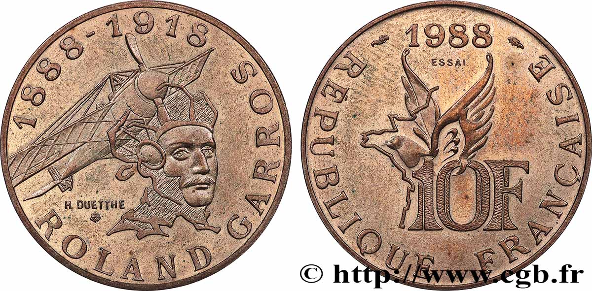 Essai de 10 francs Roland Garros, Tranche B 1988  F.372/1 SUP+ 