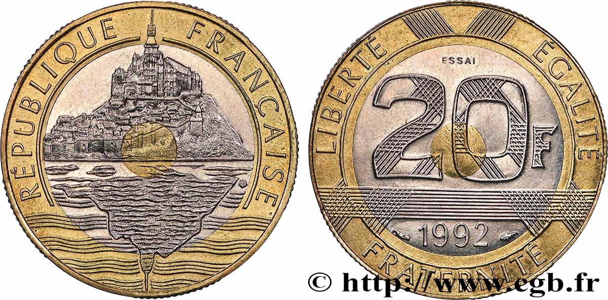 Essai de 20 francs Mont Saint-Michel 1992 Pessac F.403/1 SPL 