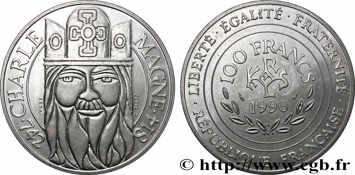 Essai de 100 francs Charlemagne 1990 Paris F.458/1 FDC 