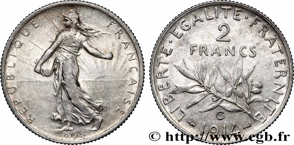2 francs Semeuse 1914 Castelsarrasin F.266/16 TTB+ 