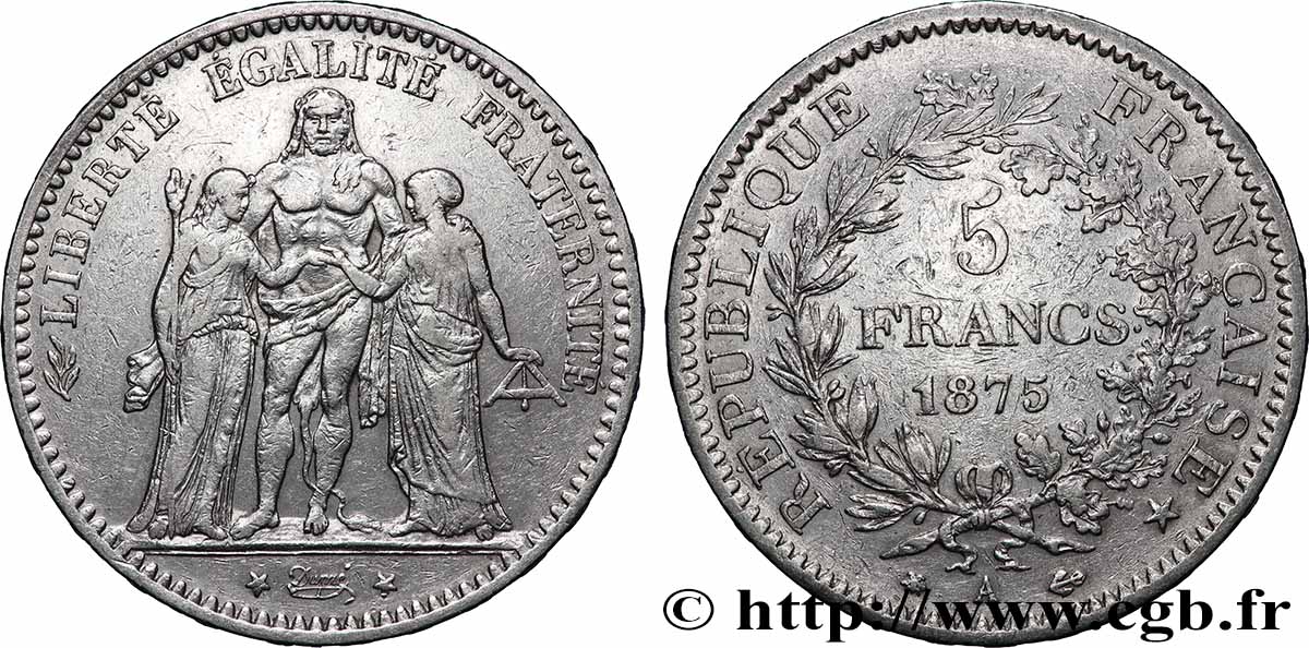 5 francs Hercule 1875 Paris F.334/14 BC 