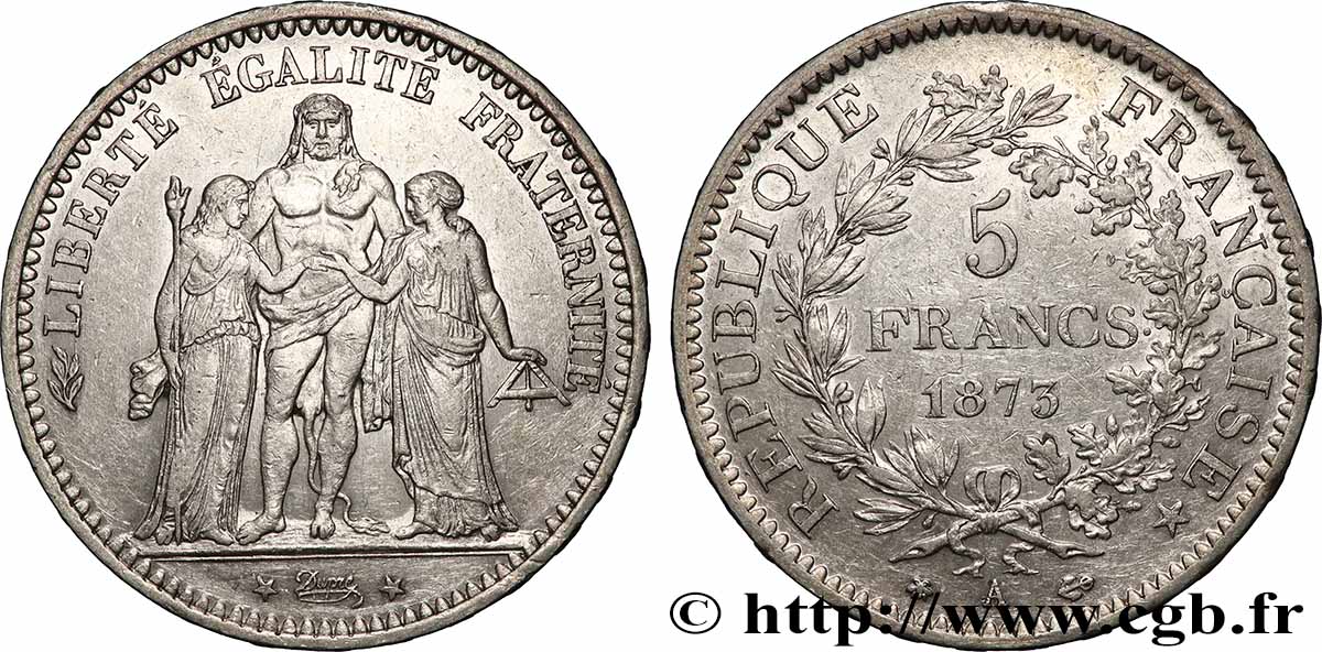 5 francs Hercule 1873 Paris F.334/9 AU 