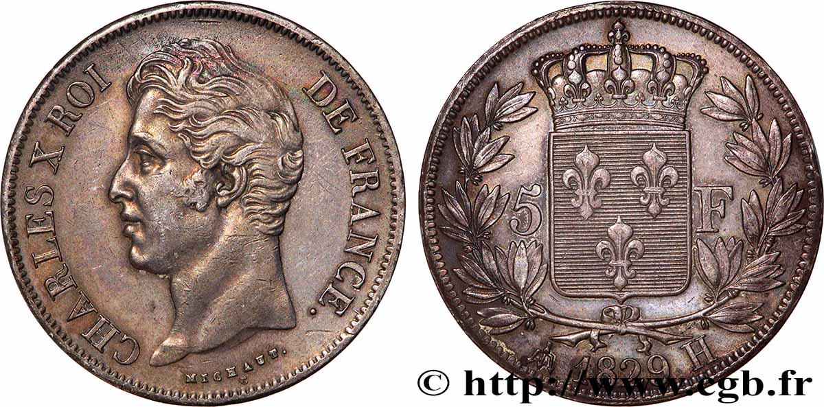 5 francs Charles X, 2e type 1829 La Rochelle F.311/31 AU 