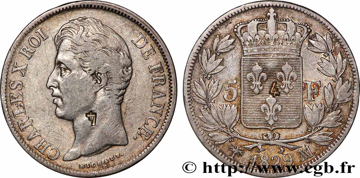 5 francs Charles X, 2e type 1829 Marseille F.311/36 VF 