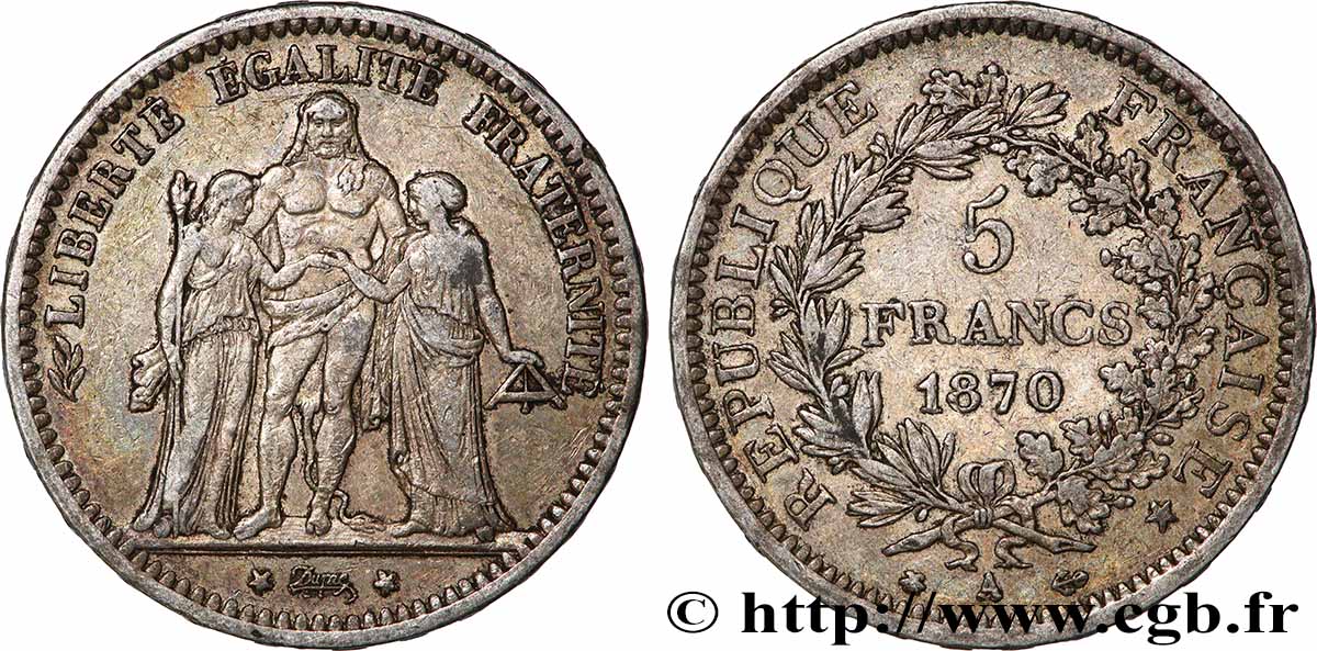 5 francs Hercule 1870 Paris F.334/1 SS 