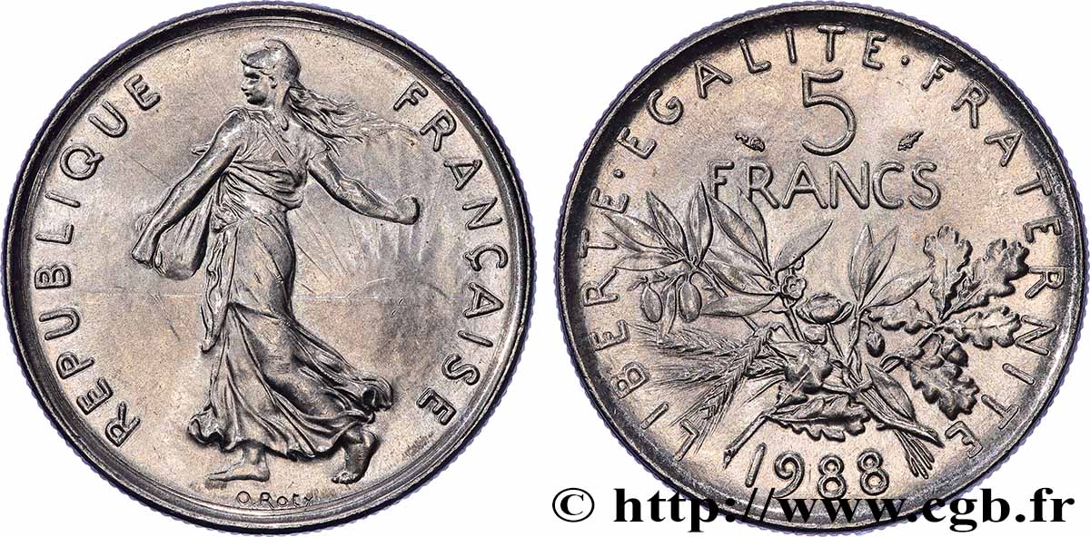 5 francs Semeuse, nickel 1988 Pessac F.341/20 MS 