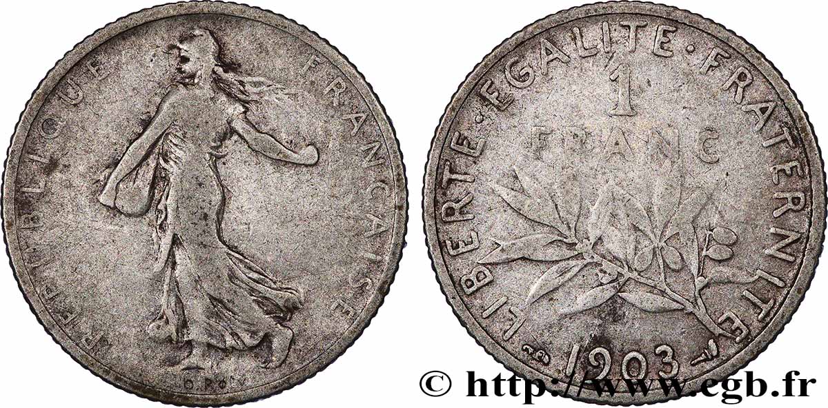 1 franc Semeuse 1903 Paris F.217/8 B+ 