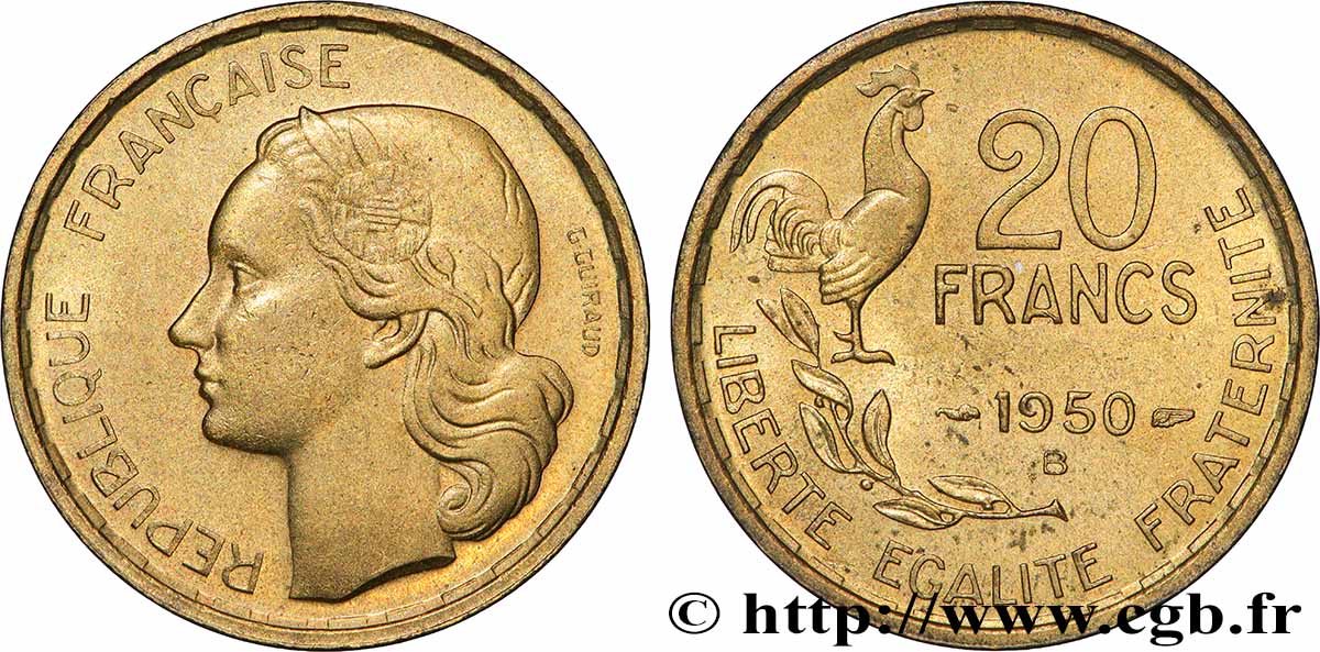 20 francs G. Guiraud 1950 Beaumont-Le-Roger F.402/4 SPL+ 