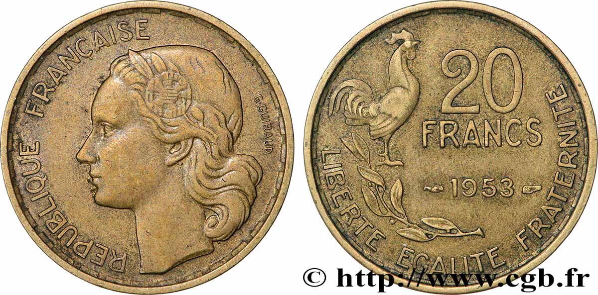 20 francs G. Guiraud 1953  F.402/11 q.SPL 