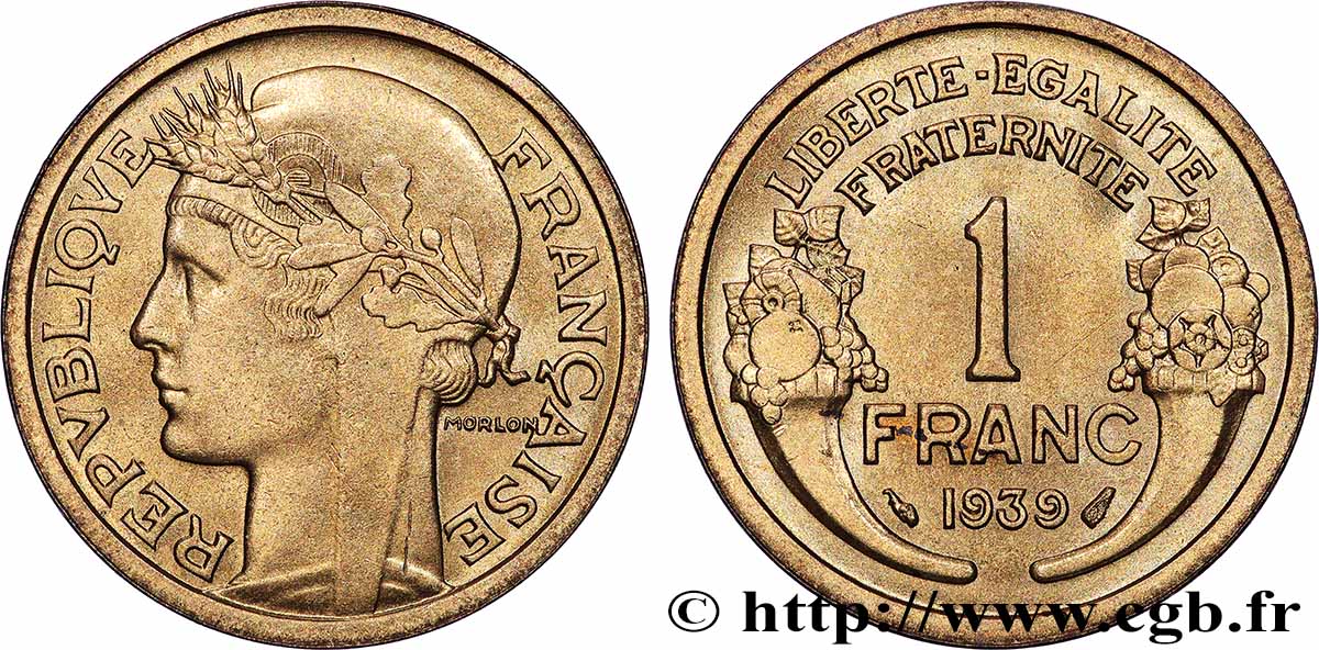 1 franc Morlon 1939 Paris F.219/10 MS63 