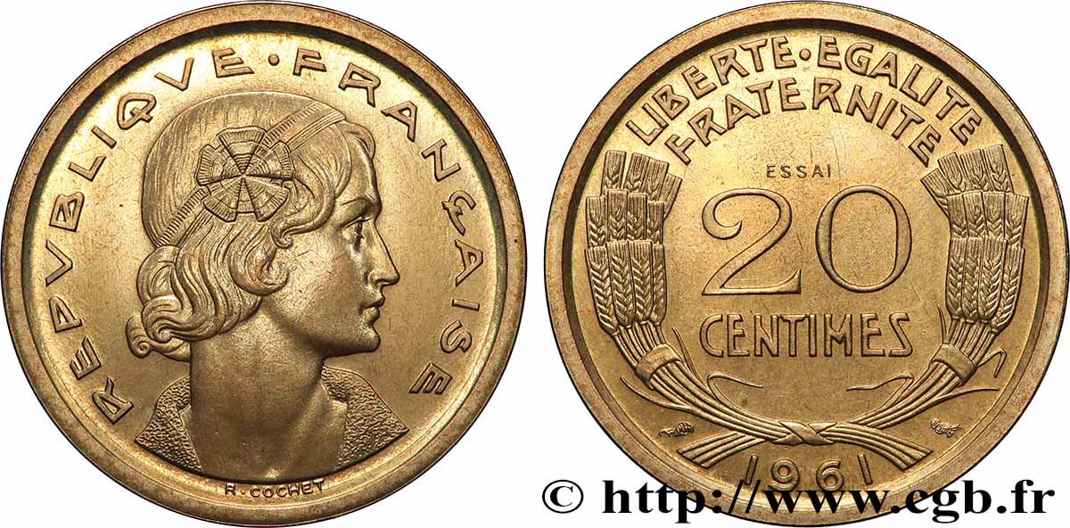 Essai du concours de 20 centimes par Cochet 1961 Paris GEM.55 4 FDC 