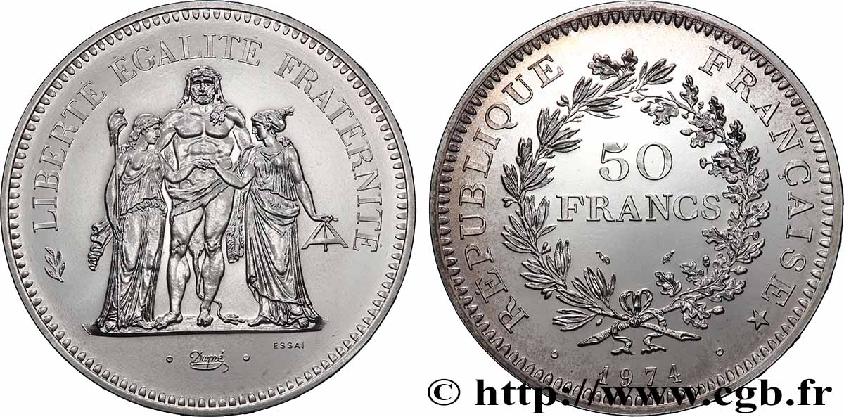 Essai de 50 francs Hercule 1974 Pessac F.427/1 FDC 
