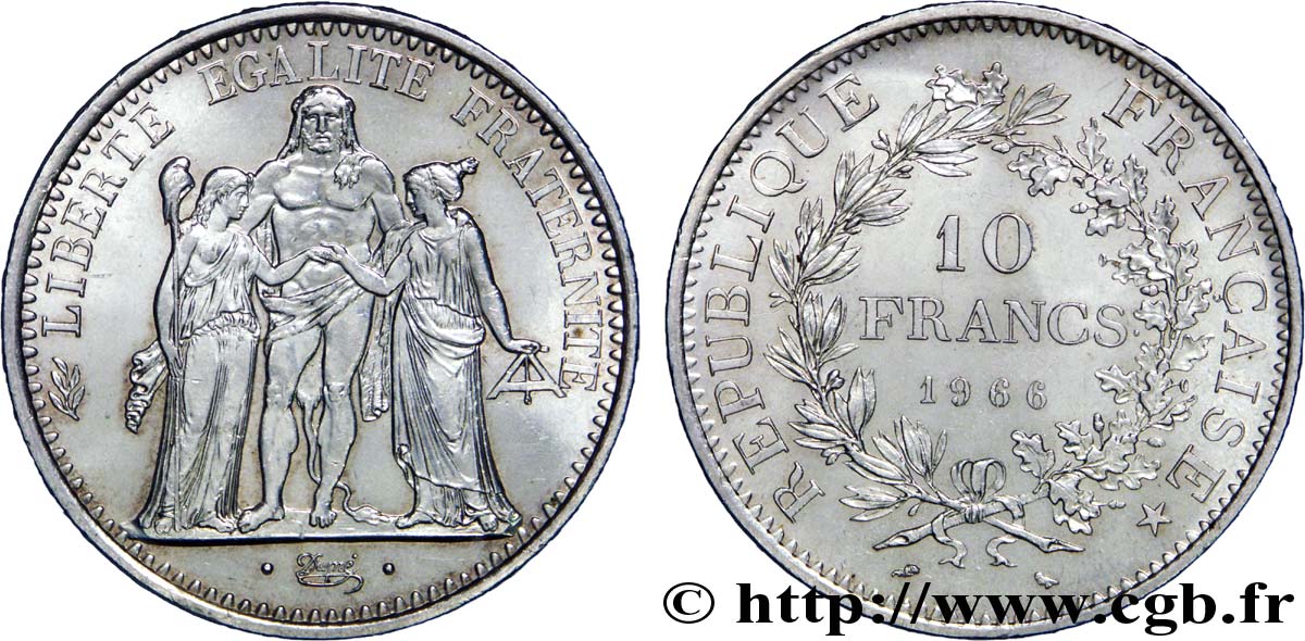 10 francs Hercule 1966  F.364/4 MS62 