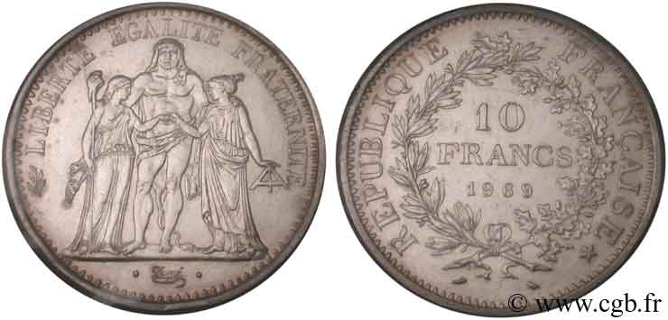 10 francs Hercule 1969  F.364/8 MS70 