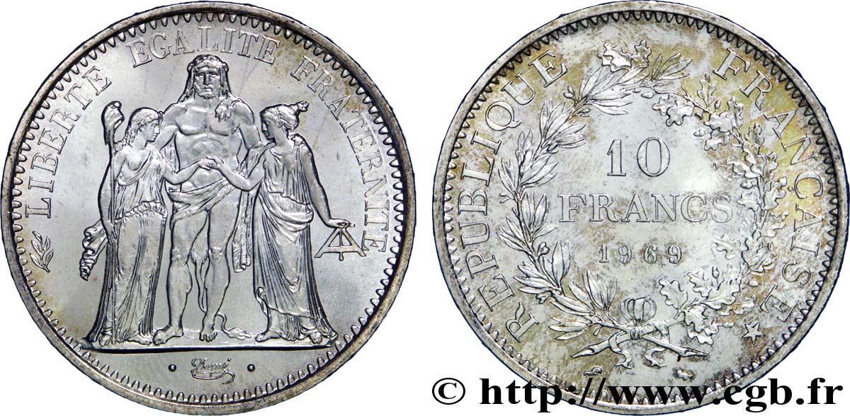 10 francs Hercule 1969  F.364/8 SUP60 