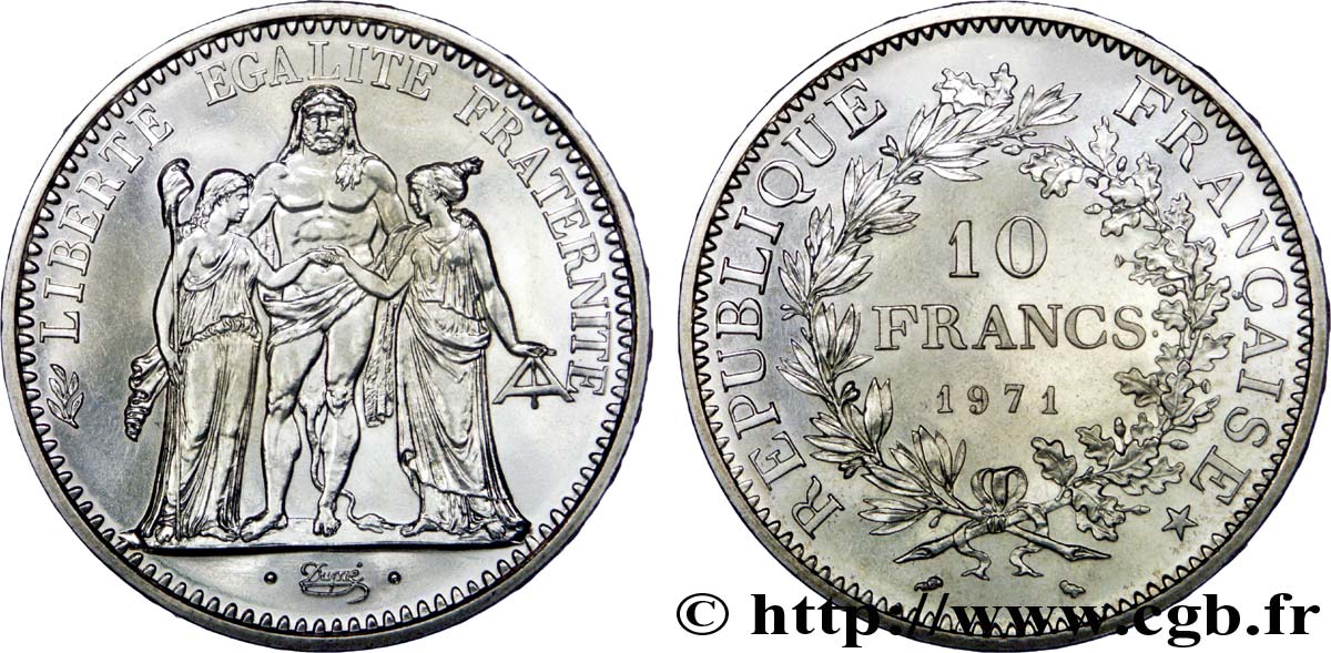 10 francs Hercule 1971  F.364/10 MS65 