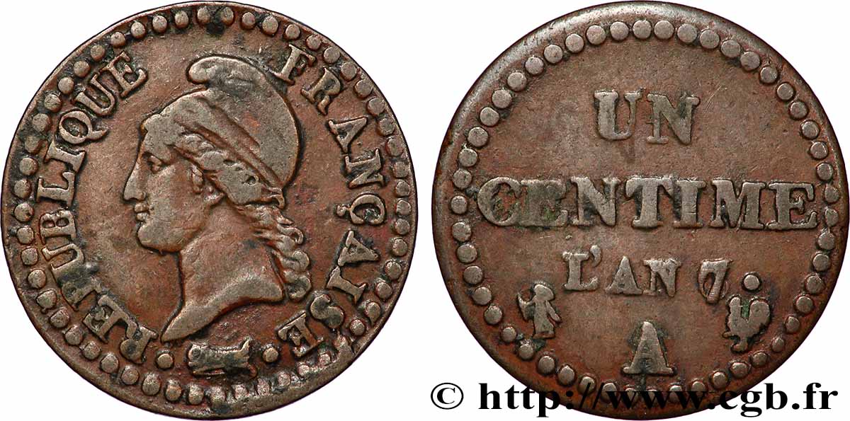 Un centime Dupré 1799 Paris F.100/22 VF 