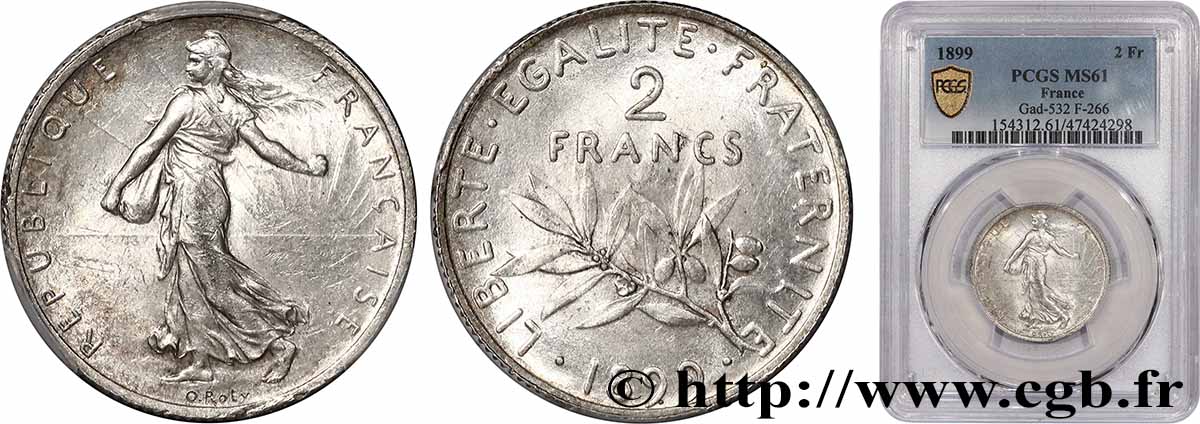 2 francs Semeuse 1899  F.266/3 SUP61 PCGS