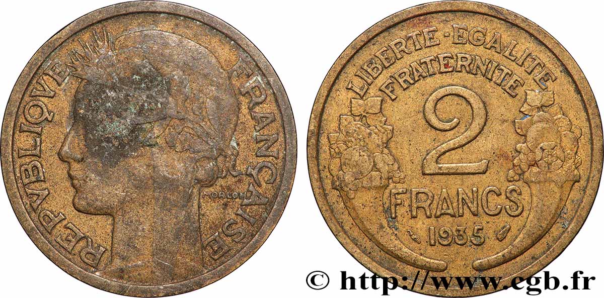 2 francs Morlon 1935  F.268/8 VG 