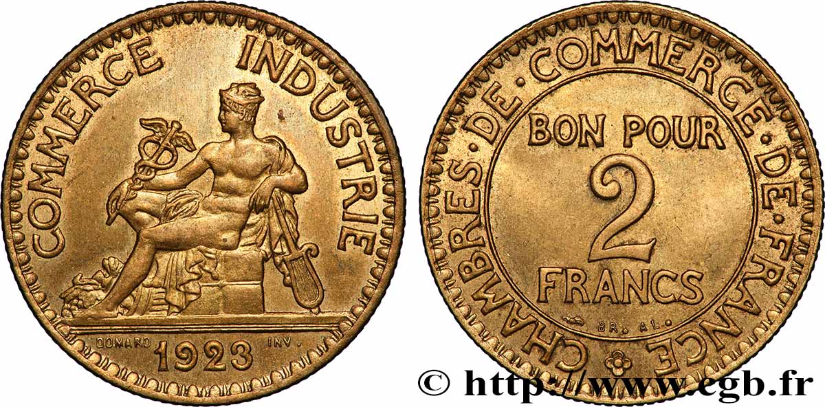 2 francs Chambres de Commerce 1923  F.267/5 MS 