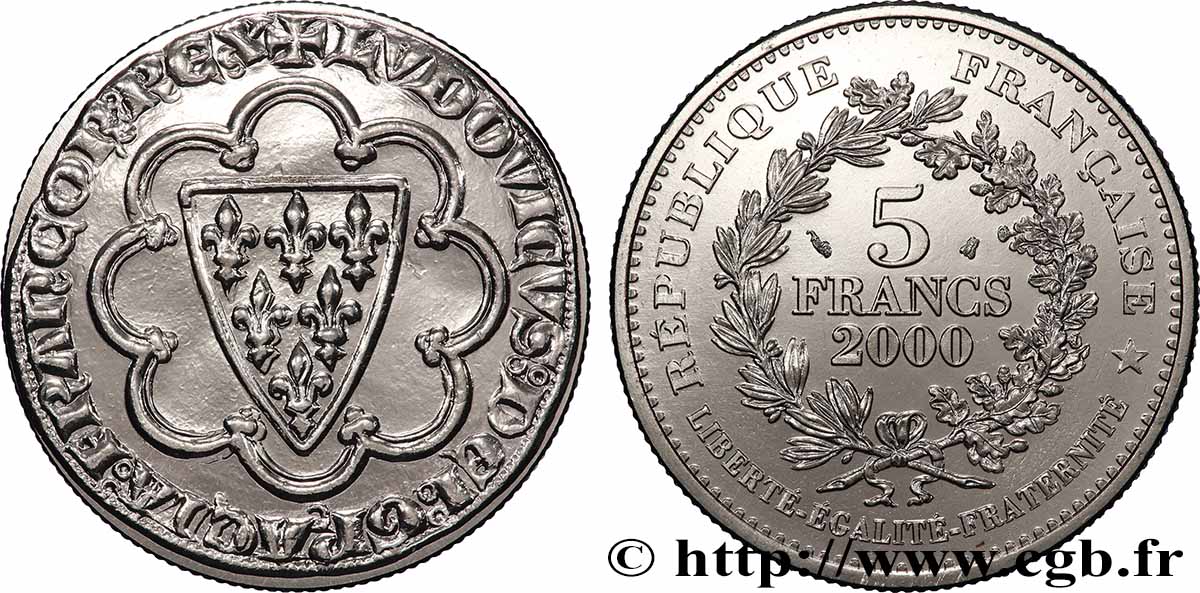 5 francs Écu d’or de Saint-Louis 2000 Paris F.349/1 MS 