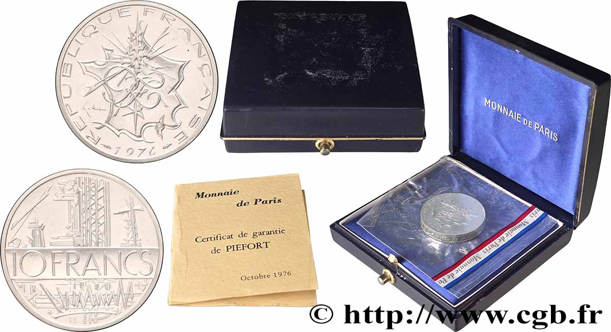 Piéfort argent de 10 francs Mathieu 1976 Pessac GEM.186 P2 SPL+ 