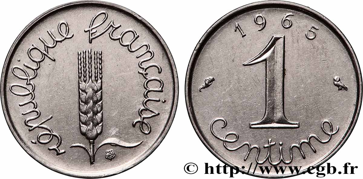 1 centime Épi, avec rebord 1965 Paris F.106/11 TTB+ 