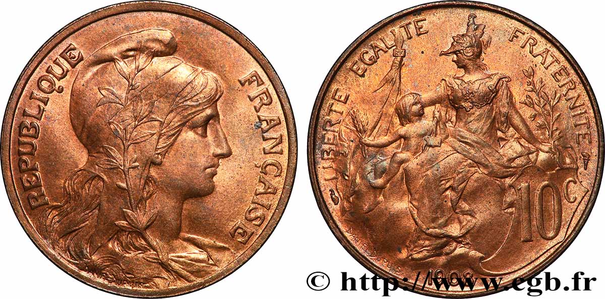 10 centimes Daniel-Dupuis 1908  F.136/17 SPL 