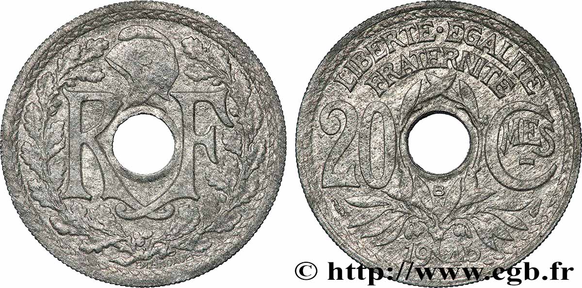 20 centimes Lindauer 1945 Beaumont-le-Roger F.155/3 TTB 