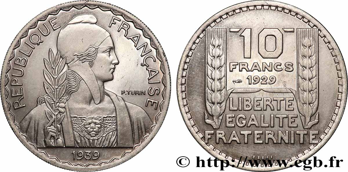 ESSAI 10 Francs Turin Hybride, grand module (30 mm), poids lourd (15 g) n.d. Paris GEM.174 4 MS 