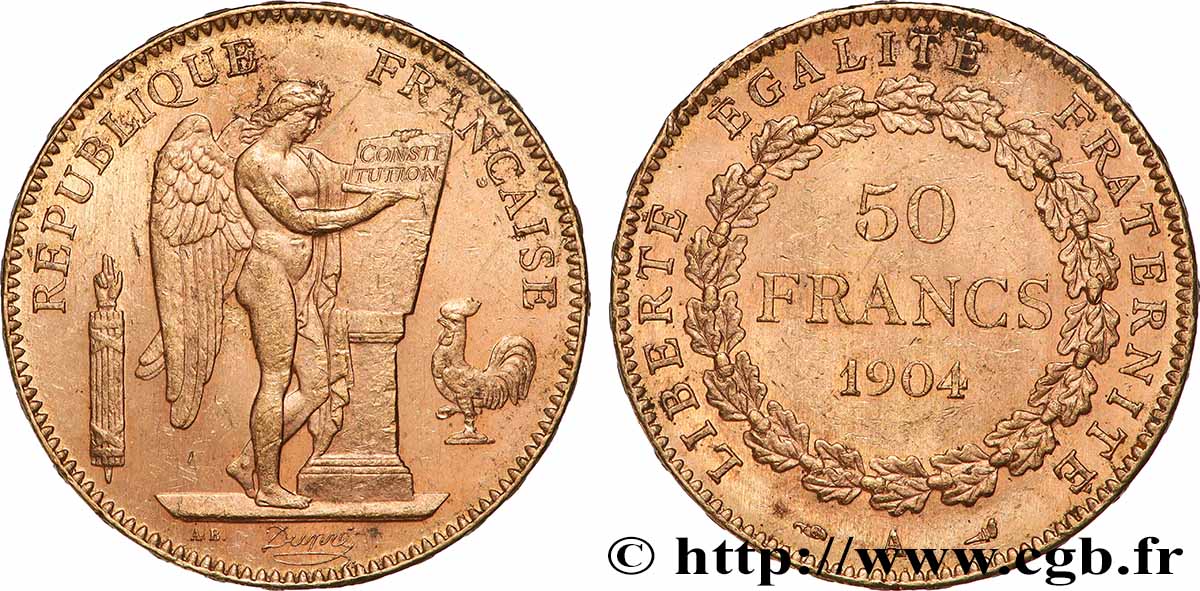 50 francs or Génie 1904 Paris F.549/6 TTB 