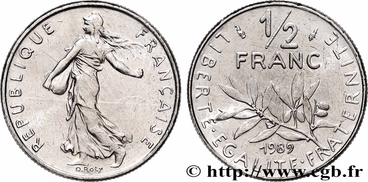 1/2 franc Semeuse 1989 Pessac F.198/28 MS 