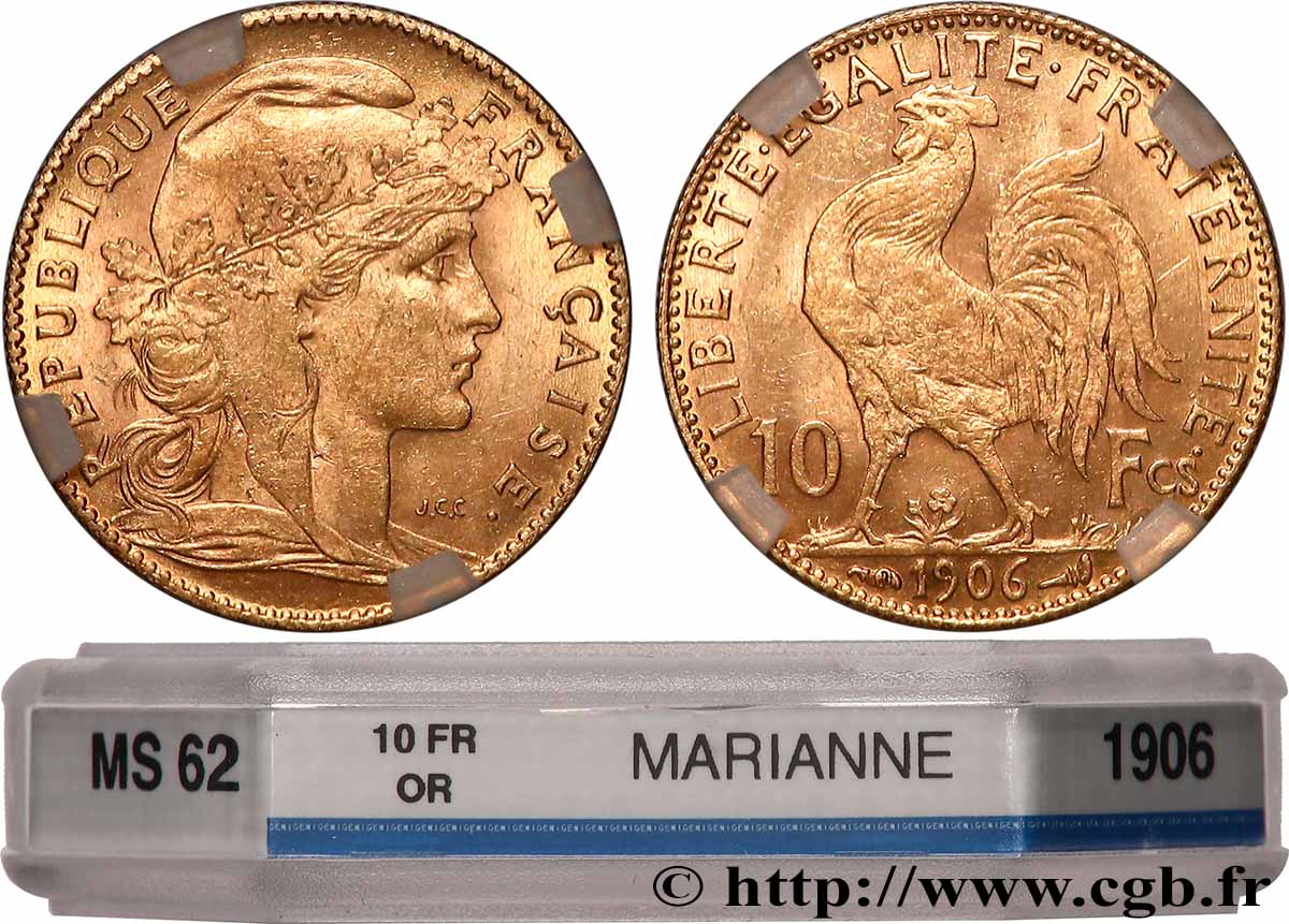 10 francs or Coq 1906 Paris F.509/7 EBC62 GENI