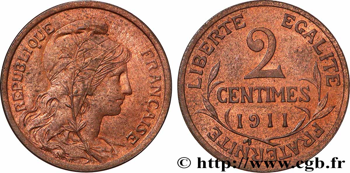 2 centimes Daniel-Dupuis 1911 Paris F.110/14 VZ60 