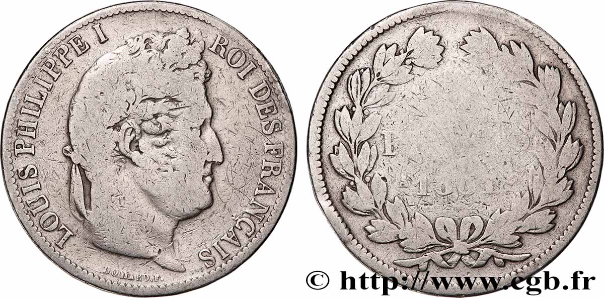 5 francs Ier type Domard, tranche en relief 1831 Paris F.320/1 VF 