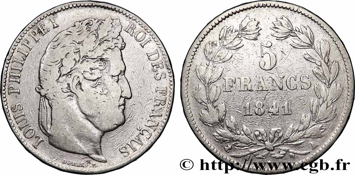 5 francs IIe type Domard 1841 Paris F.324/90 VF 
