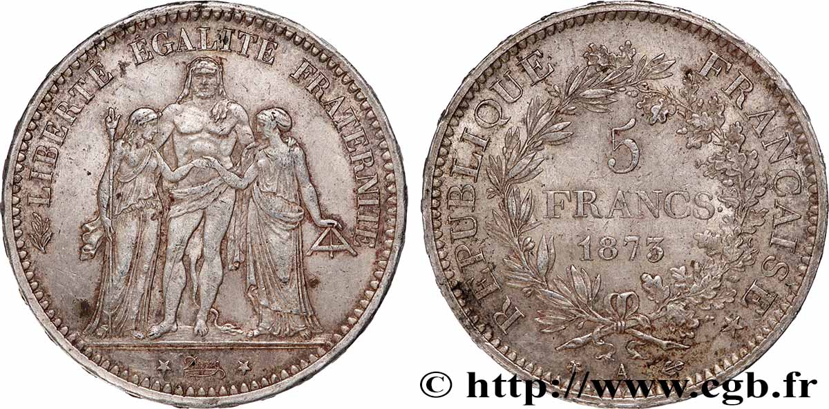 5 francs Hercule 1873 Paris F.334/9 XF 