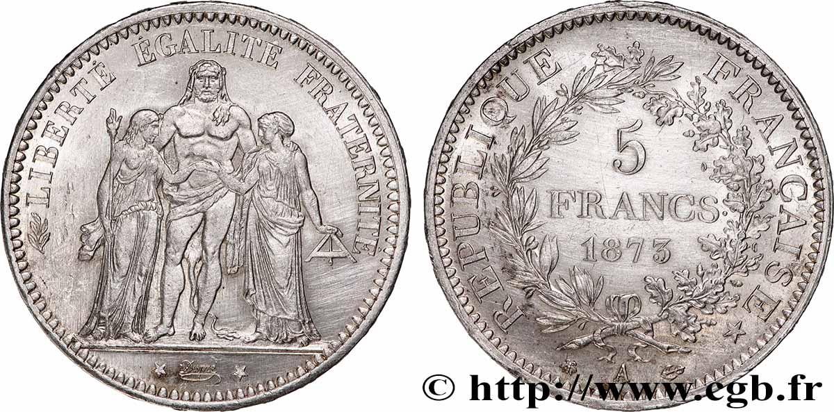 5 francs Hercule 1873 Paris F.334/9 XF 