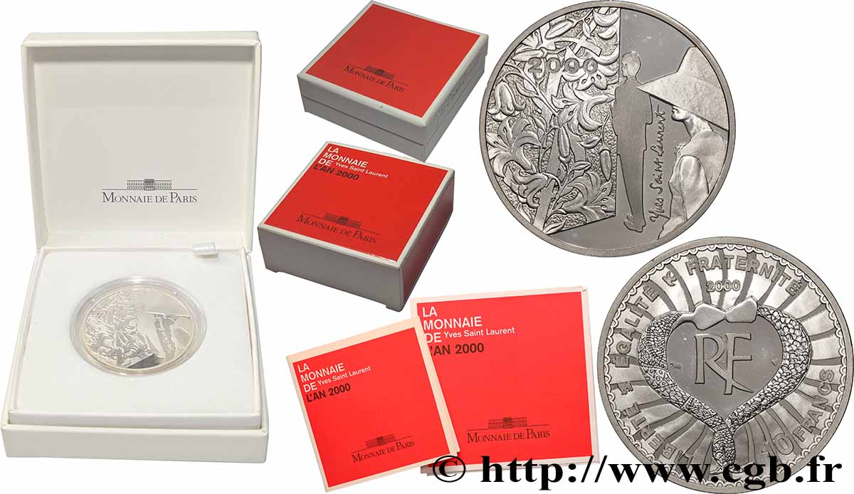 Belle Épreuve 10 francs argent - Yves St Laurent 2000  F5.1319 1 MS 