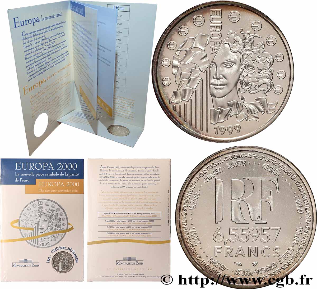 Brillant Universel 6,55957 francs - La parité 2000  F.1250 4 MS 