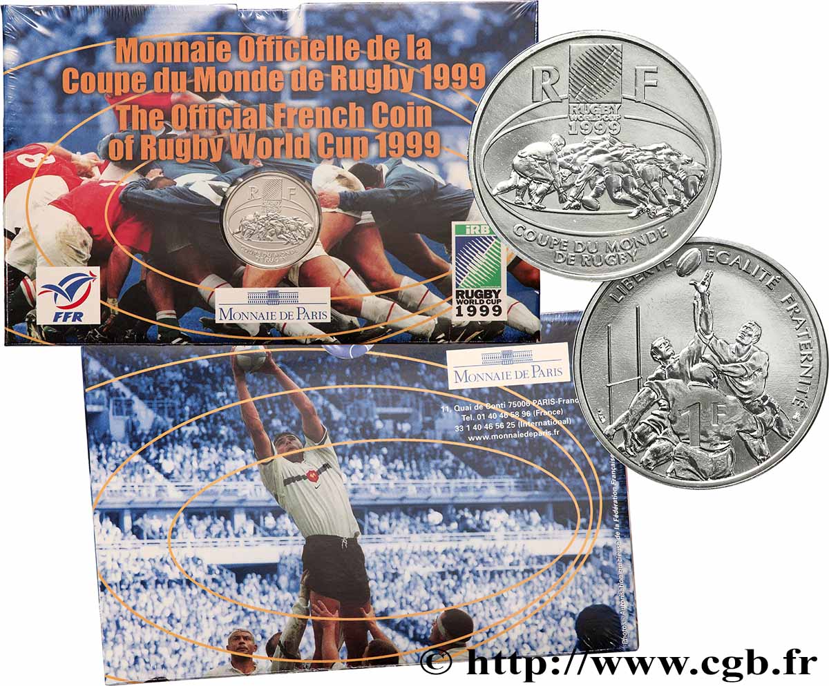 Brillant Universel 1 franc Coupe du Monde de Rugby 1999  F5.1004 1 MS 