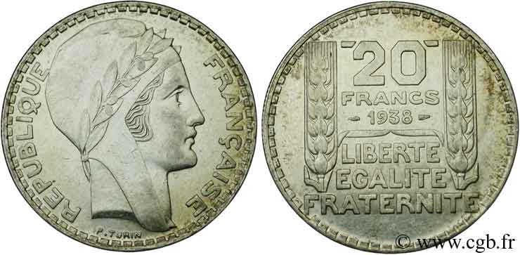 20 francs Turin 1938  F.400/9 TTB50 