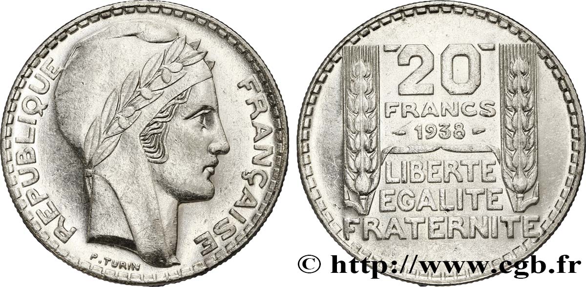 20 francs Turin 1938  F.400/9 AU55 