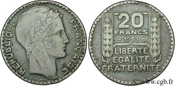 Faux de 20 francs Turin 1933  F.400/5 var. BB40 