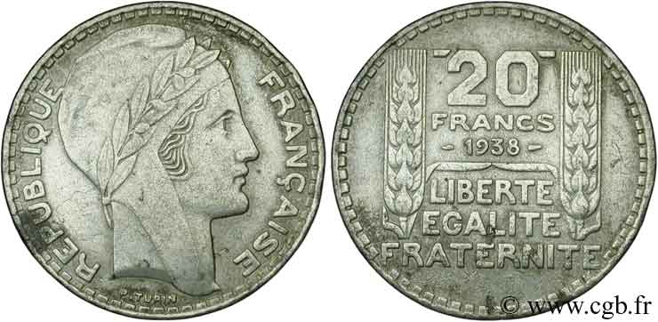 Faux de 20 francs Turin 1938  F.400/9 var. TTB40 