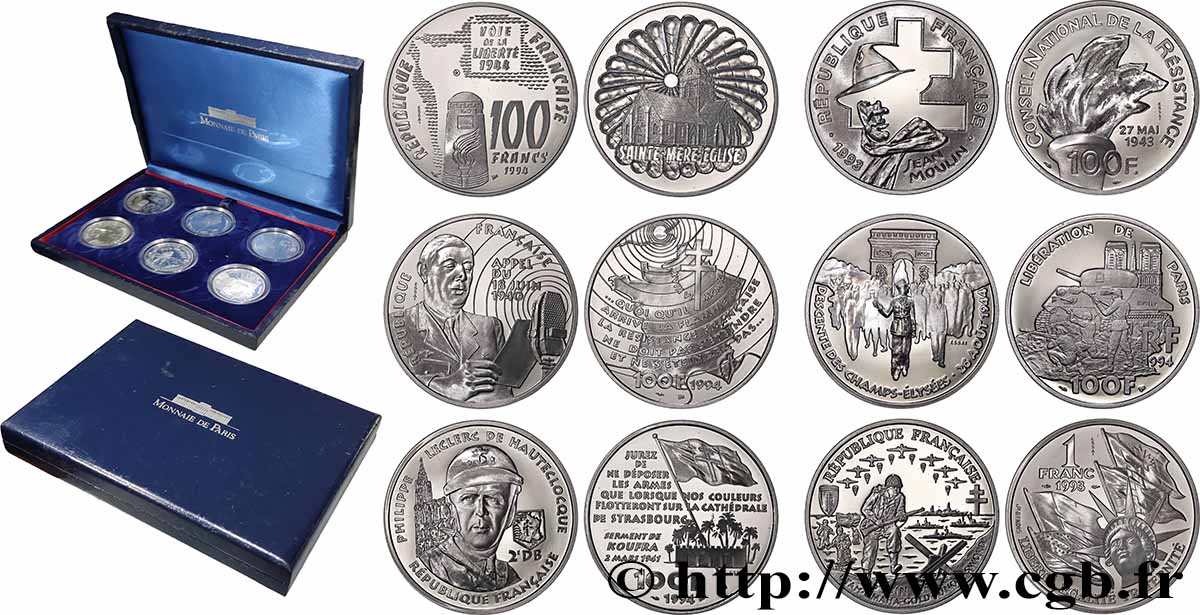 Coffret de six essais Belle Épreuve 100 francs - La liberté retrouvée n.d. Paris F5.1627 2 ST 