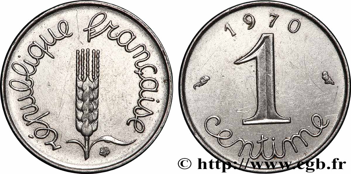 1 centime Épi, avec rebord 1970 Paris F.106/20 fVZ 